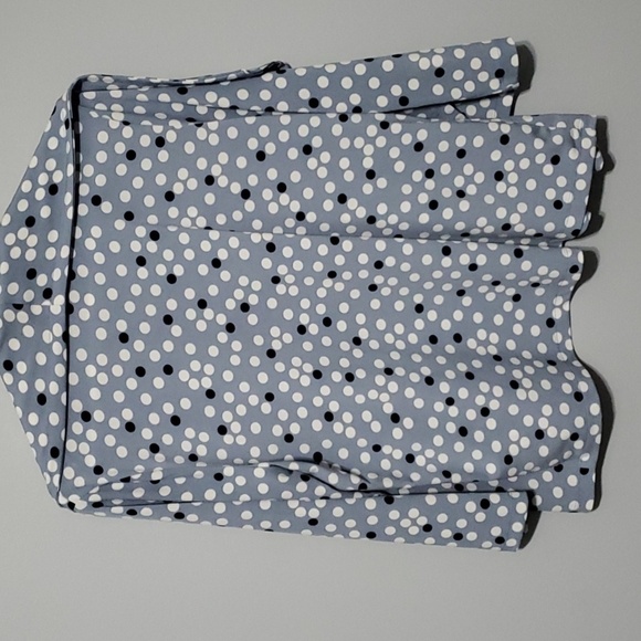 Ellen Tracy Jacket women's size medium Blue White Circles coverup topper‎ - Picture 15 of 15